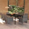 vidaXL 9 Piece Garden Dining Set with Cushions Grey and Black