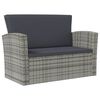 vidaXL 8 Piece Garden Lounge Set with Cushions Poly Rattan Grey