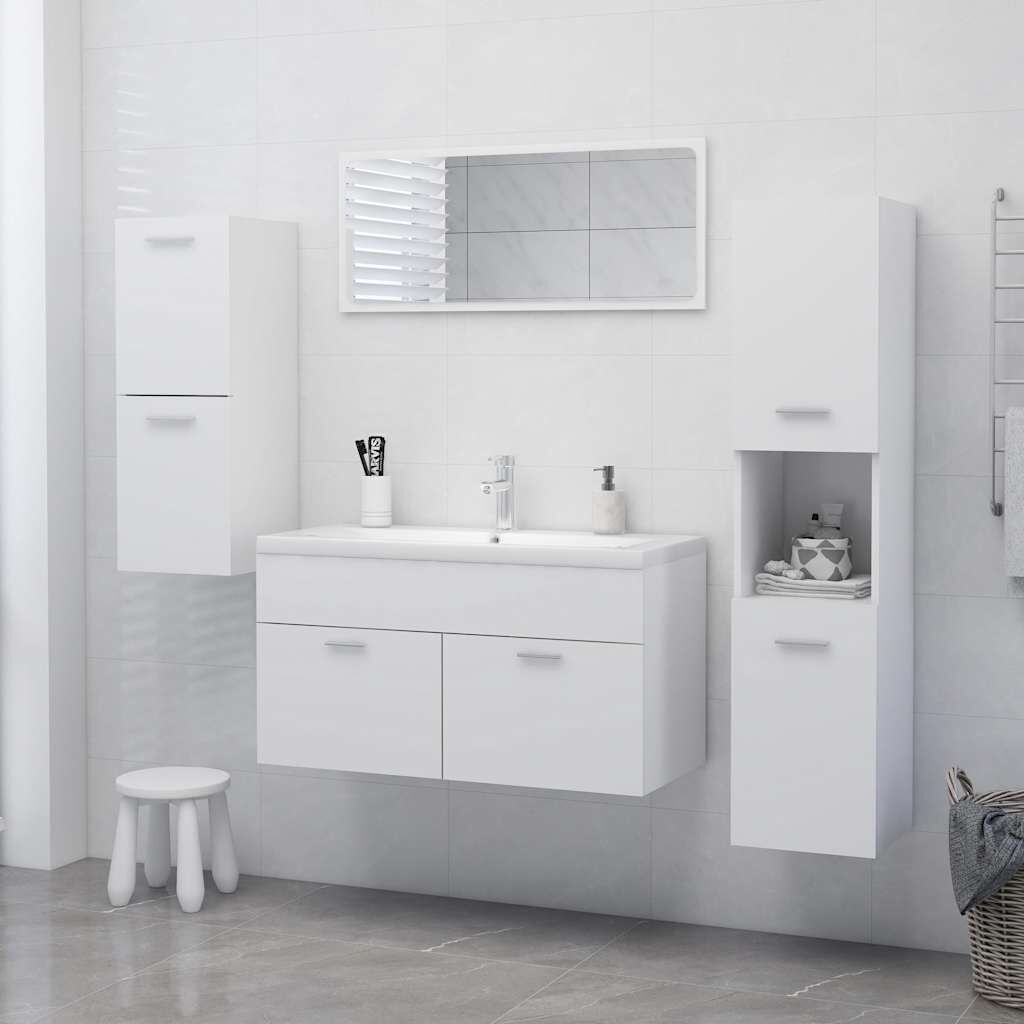 vidaXL Bathroom Cabinet White 30x30x130 cm Engineered Wood