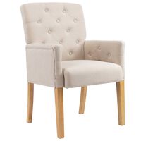 vidaXL Dining Chair with Armrests Beige Fabric, beige vidaXL Dining Chair with Armrests Beige Fabric