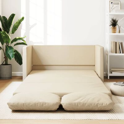 vidaXL Floor Sofa Bed 2-in-1 Cream 112x174x55 cm Fabric
