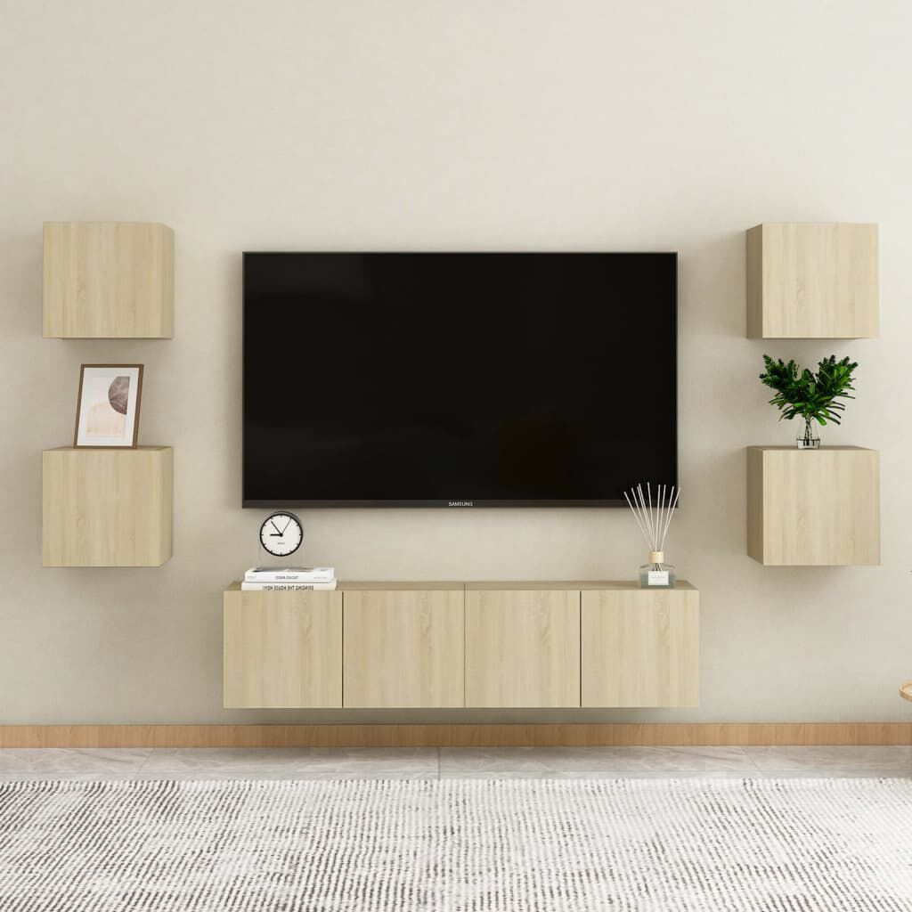 vidaXL Bedside Cabinets 2 pcs Sonoma Oak 30.5x30x30 cm Engineered Wood