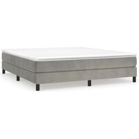 vidaXL Bed Frame without Mattress Light Grey 180x200 cm Super King Velvet, light grey vidaXL Bed Frame without Mattress Light Grey 180x200 cm Super King Velvet