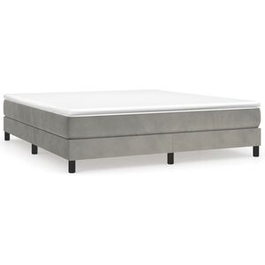 vidaXL Bed Frame without Mattress Light Grey 180x200 cm Super King Velvet