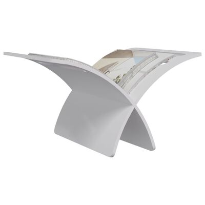 vidaXL Wooden Magazine Rack Floor Standing White, white vidaXL Wooden Magazine Rack Floor Standing White