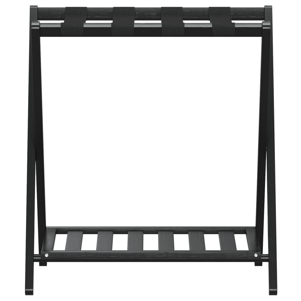vidaXL Luggage Rack Black 68x38x58 cm Bamboo