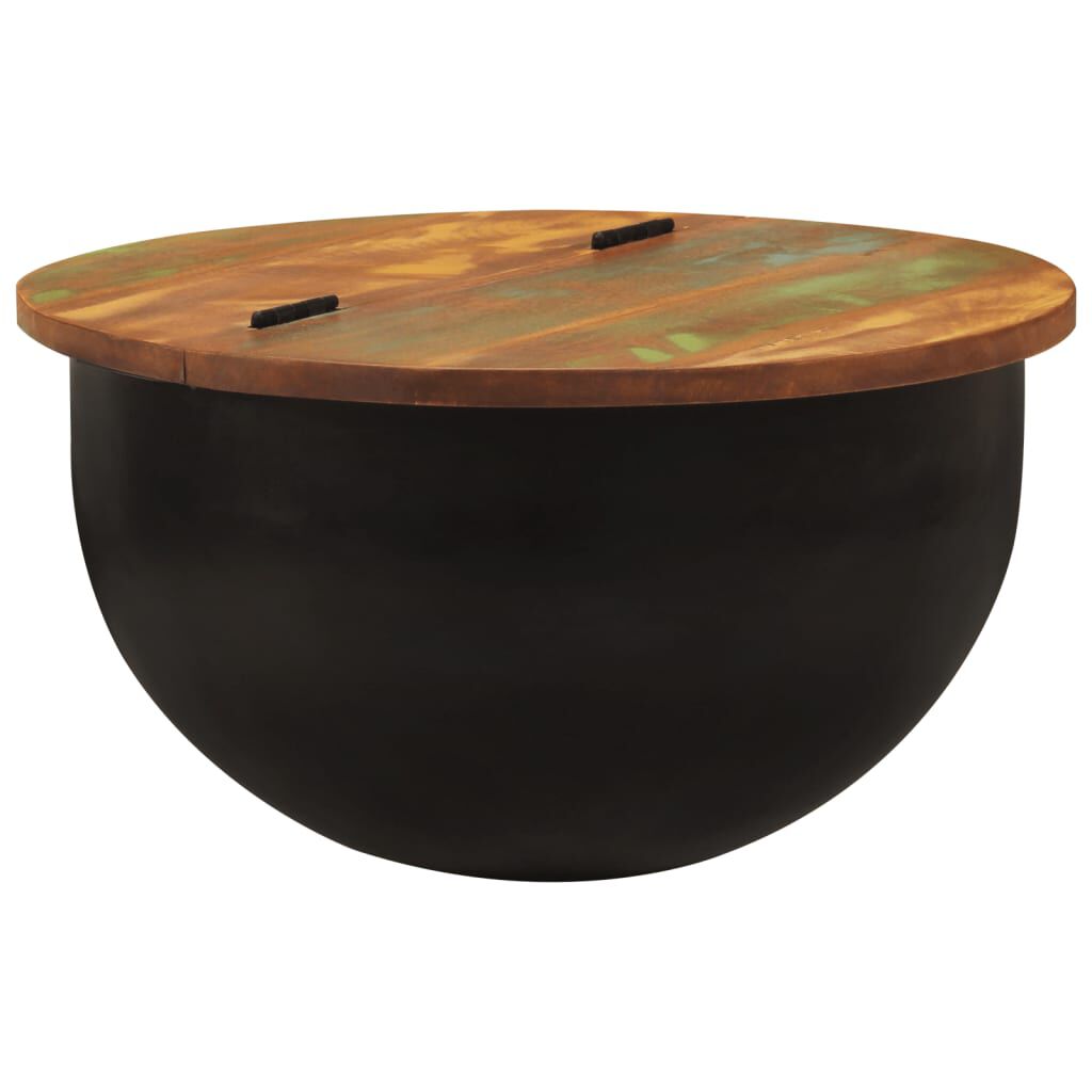 vidaXL Coffee Table Black 50x27 cm Solid Wood Reclaimed