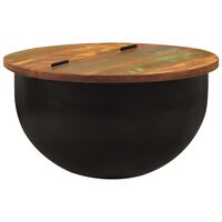 vidaXL Coffee Table Black 50x27 cm Solid Wood Reclaimed, black vidaXL Coffee Table Black 50x27 cm Solid Wood Reclaimed