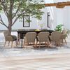 vidaXL 9 Piece Garden Dining Set with Cushions Brown