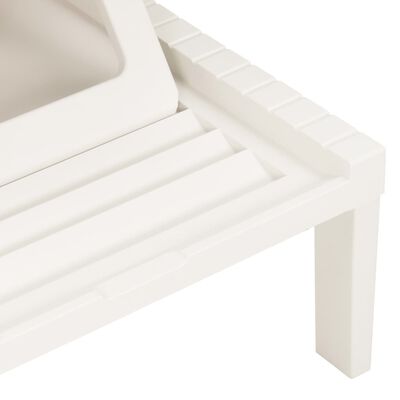vidaXL Sun Lounger Plastic White, white vidaXL Sun Lounger Plastic White
