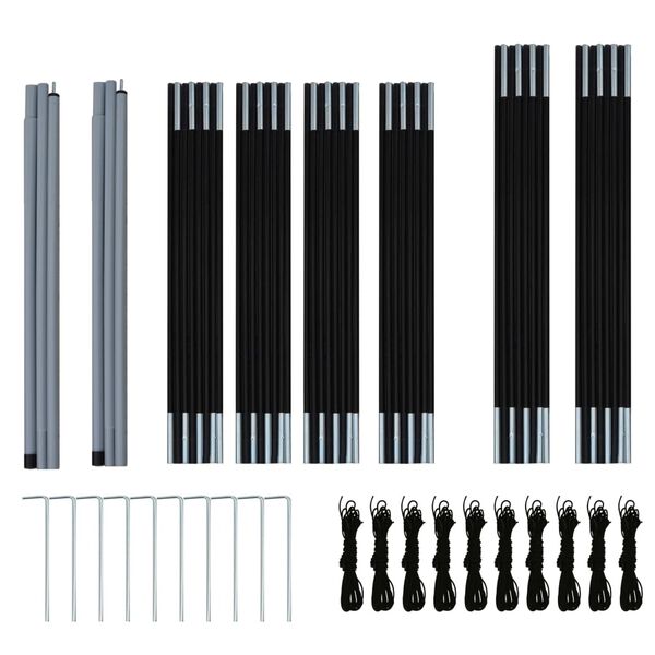 vidaXL Camping Tent Polyester 9 Persons Blue-yellow