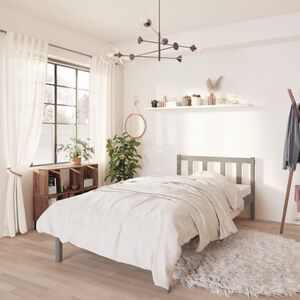 vidaXL Bed Frame without Mattress Grey Solid Wood 90x200 cm