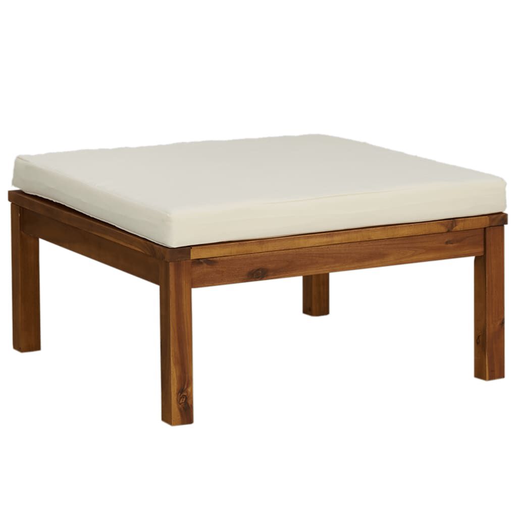 vidaXL 12 Piece Garden Lounge Set with Cream Cushion Solid Acacia Wood