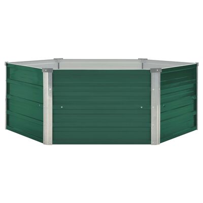 vidaXL Raised Garden Bed 129x129x46 cm Galvanised Steel Green, green vidaXL Raised Garden Bed 129x129x46 cm Galvanised Steel Green