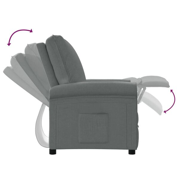 vidaXL Recliner Chair Dark Grey Fabric