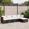 vidaXL 5 Piece Garden Sofa Set with Cushions Black Poly Rattan