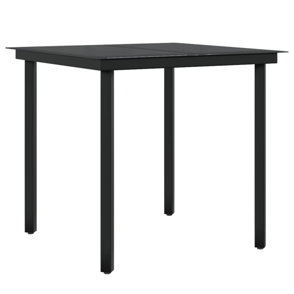 vidaXL 5 Piece Garden Dining Set with Cushions Black