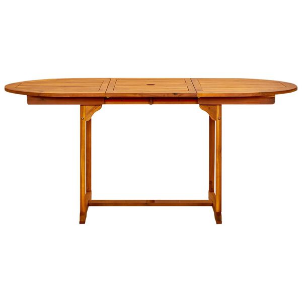 vidaXL Garden Dining Table (120-170)x80x75 cm Solid Acacia Wood