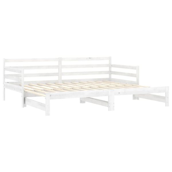 vidaXL Pull-out Day Bed without Mattress White 2x(90x200)cm