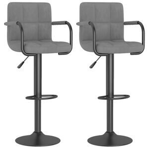 vidaXL Bar Stools 2 pcs Light Grey Velvet