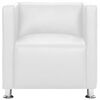vidaXL Cube Armchair White Faux Leather