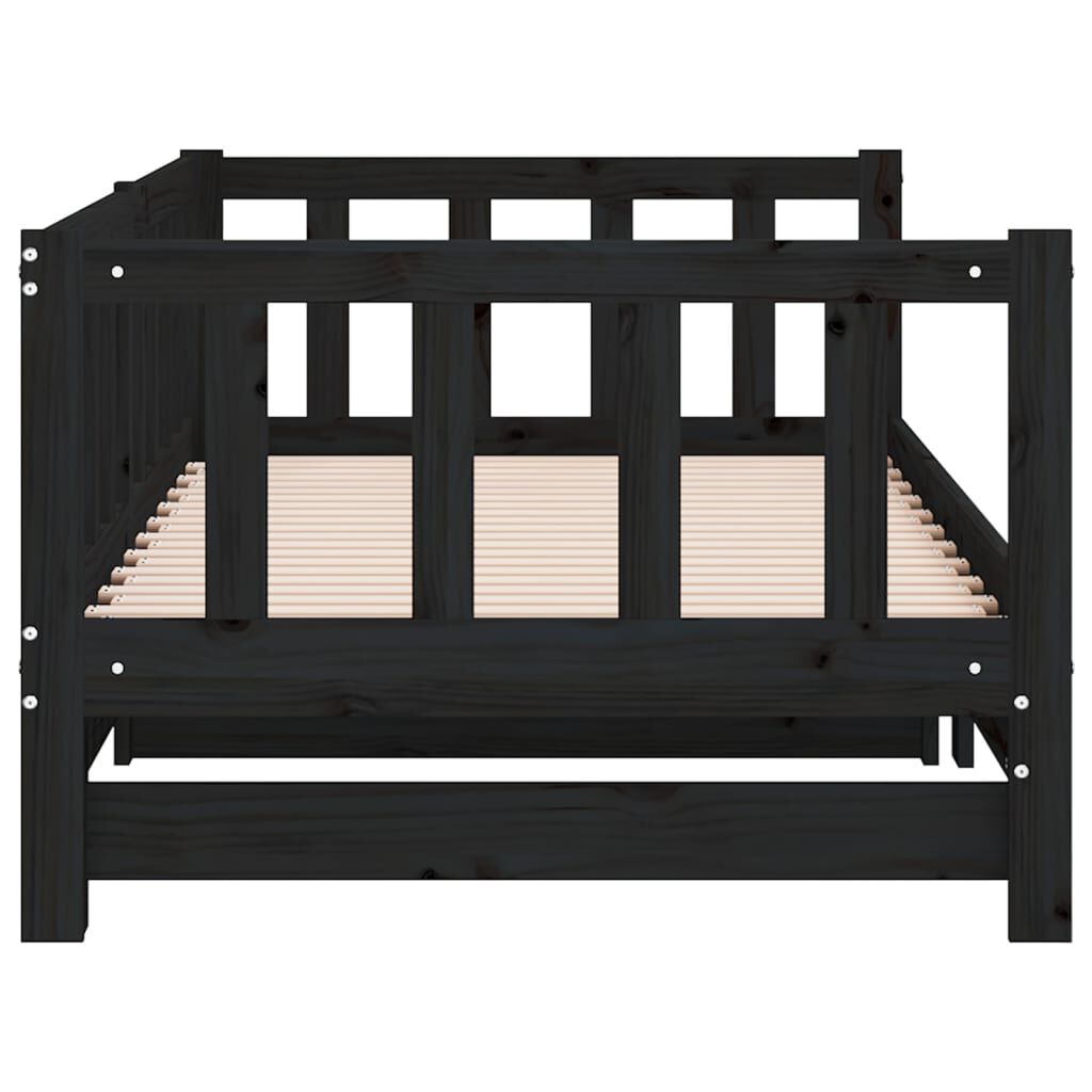 vidaXL Pull-out Day Bed without Mattress Black 2x(90x200)cm