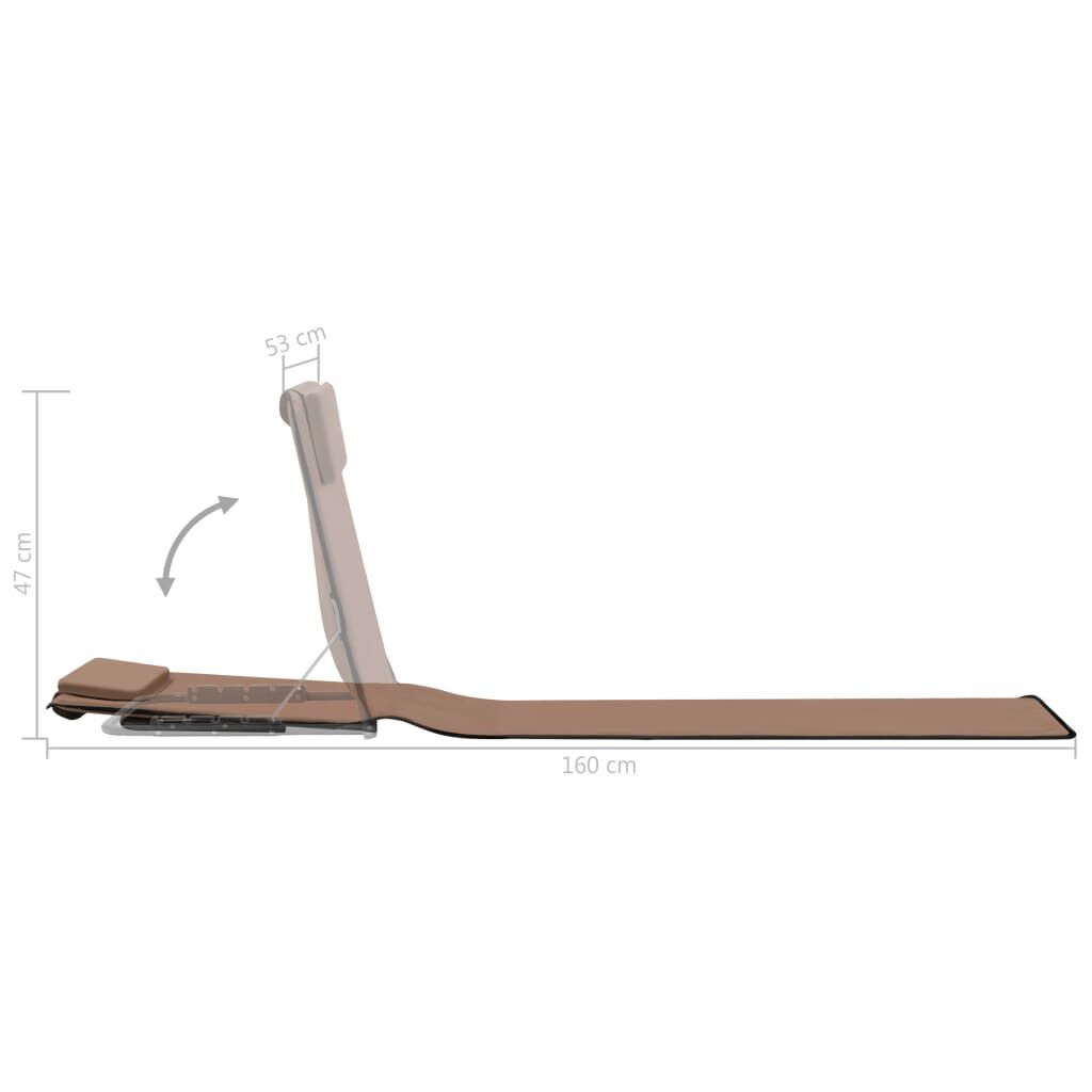 vidaXL Folding Beach Mats 2 pcs Steel and Fabric Brown