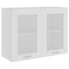 vidaXL Hanging Glass Cabinet "Lyon" White 80x31x60 cm Engineered Wood