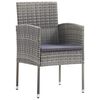 vidaXL 5 Piece Garden Dining Set Grey