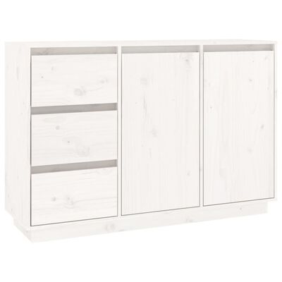 vidaXL Sideboard White 111x34x75 cm Solid Wood Pine