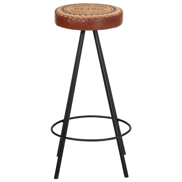 vidaXL Bar Stools 4 pcs Real Leather
