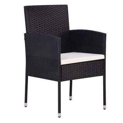 vidaXL 7 Piece Garden Dining Set Black, black and white vidaXL 7 Piece Garden Dining Set Black