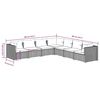 vidaXL 7 Piece Garden Lounge Set with Cushions Poly Rattan Black