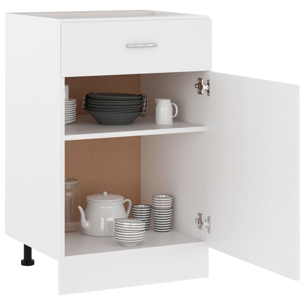 vidaXL Drawer Bottom Cabinet Lyon White 50x46x81.5 cm Engineered Wood