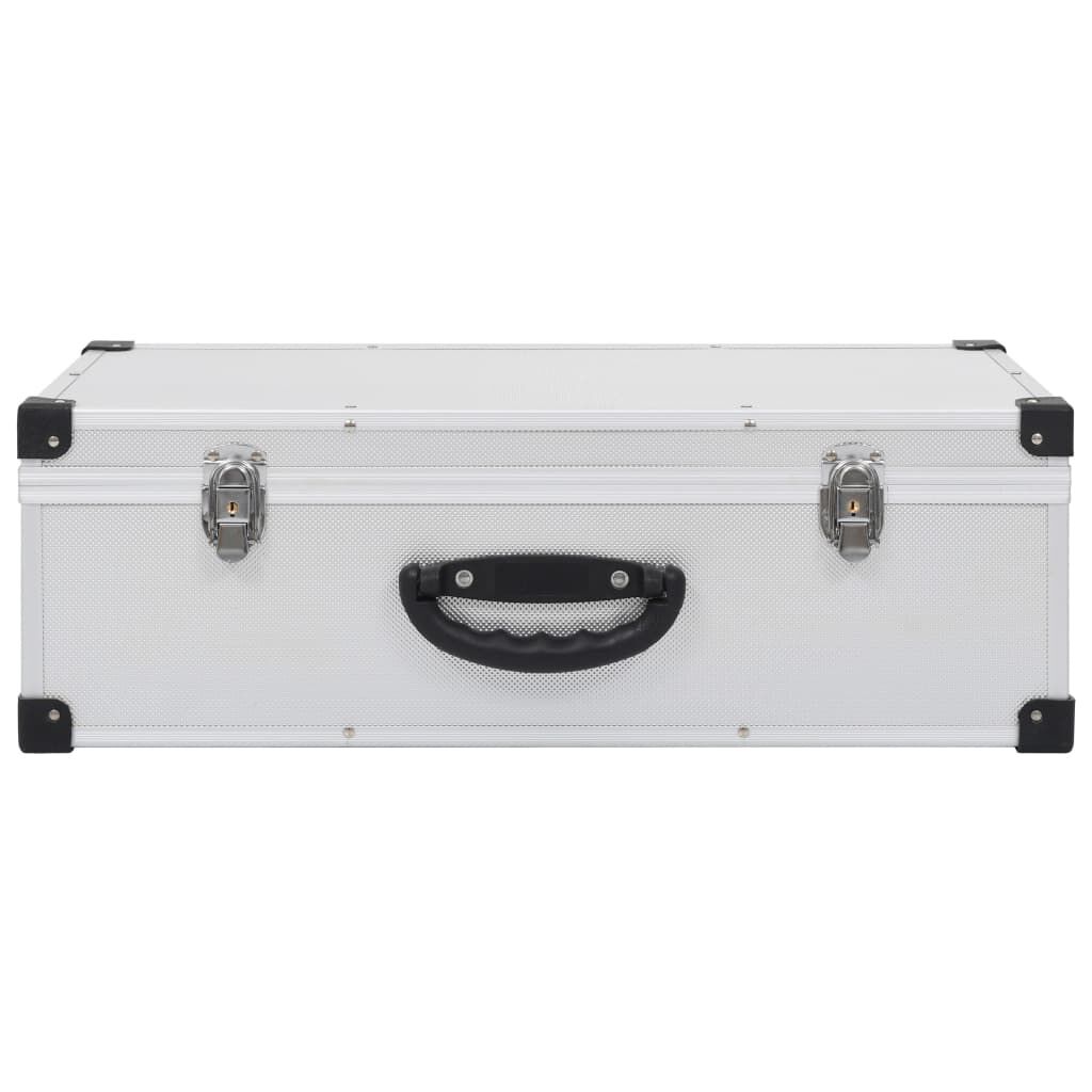 vidaXL CD Case for 80 CDs Aluminium ABS Silver