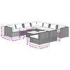 vidaXL 10 Piece Garden Lounge Set with Cushions Black Poly Rattan
