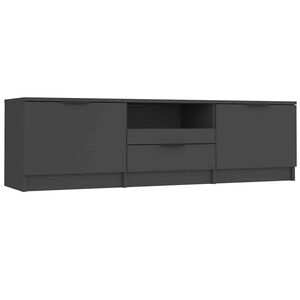 vidaXL TV Cabinet | Black | Engineered wood | Medium | TV Cabinet | Rectangular