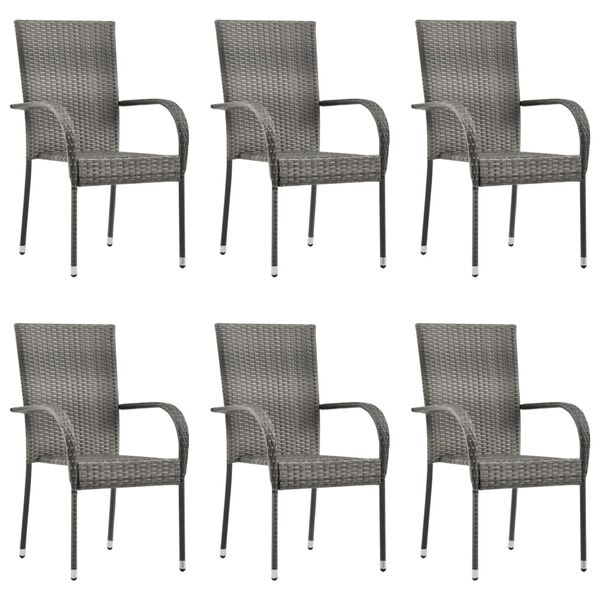 vidaXL 7 Piece Garden Dining Set Grey