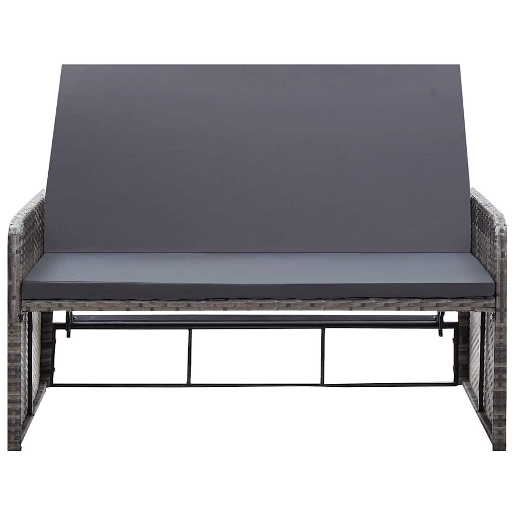 vidaXL 2 Piece Garden Lounge Set with Cushions Poly Rattan Grey