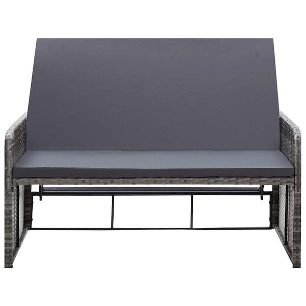 vidaXL 2 Piece Garden Lounge Set with Cushions Poly Rattan Grey
