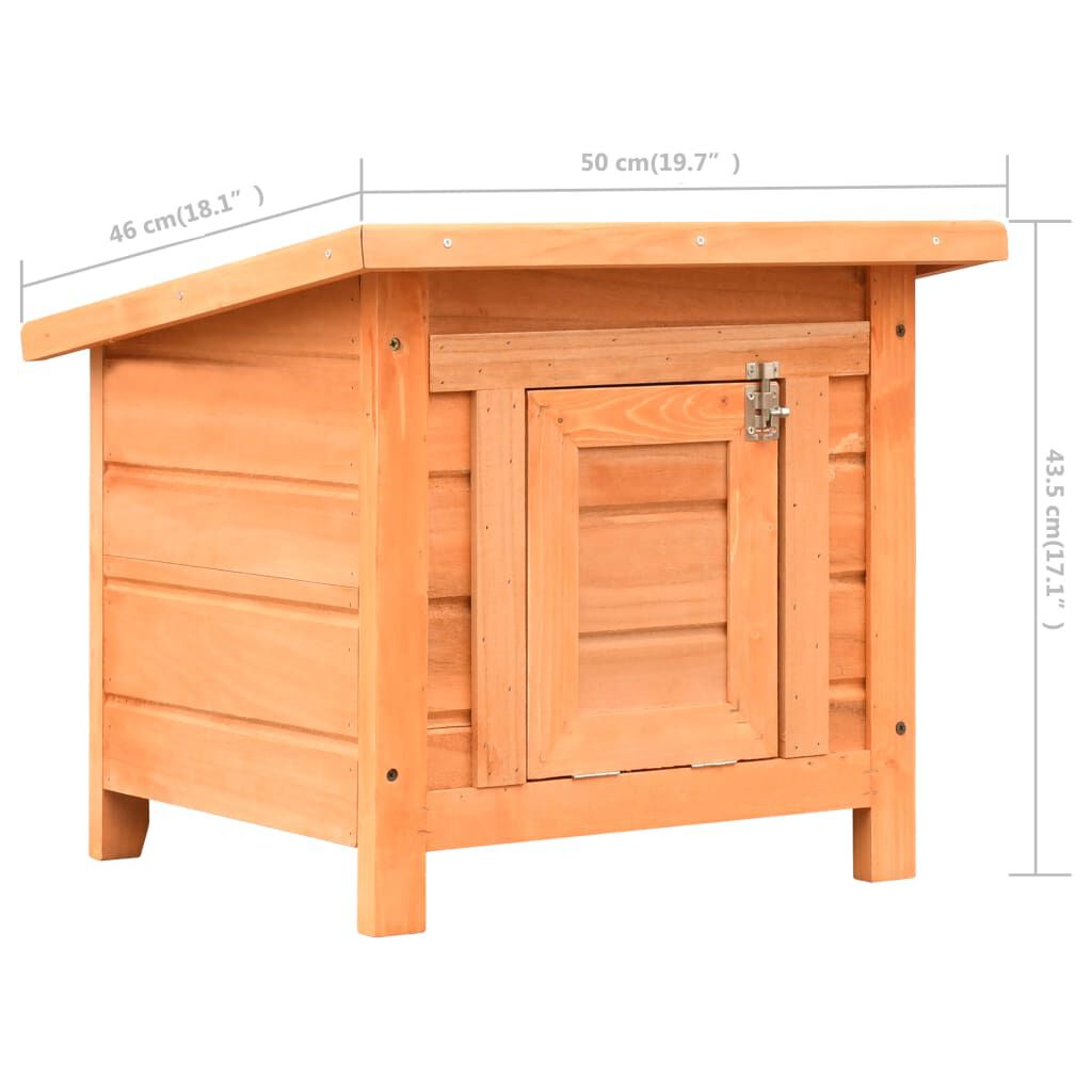 vidaXL Cat House Solid Pine & Fir Wood 50x46x43.5 cm