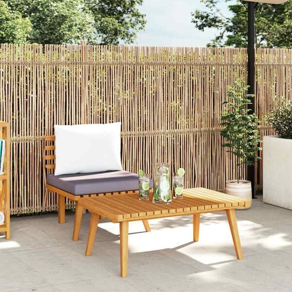 vidaXL 2 Piece Garden Lounge Set with Cushions Solid Acacia Wood