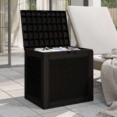 vidaXL Garden Storage Box Black 55.5x43x53 cm Polypropylene, black vidaXL Garden Storage Box Black 55.5x43x53 cm Polypropylene