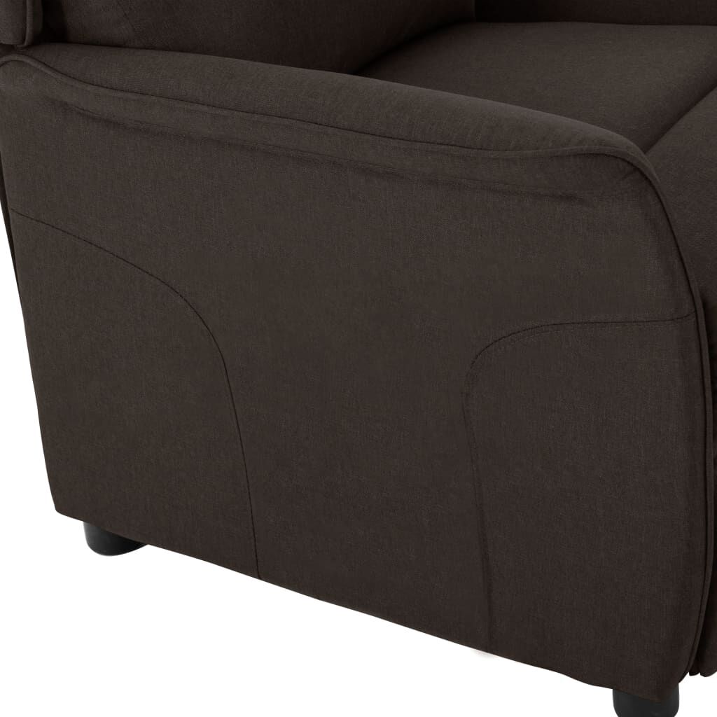 vidaXL Recliner Chair Dark Brown Fabric