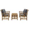 vidaXL 3 Piece Garden Lounge Set with Cushions Solid Acacia Wood
