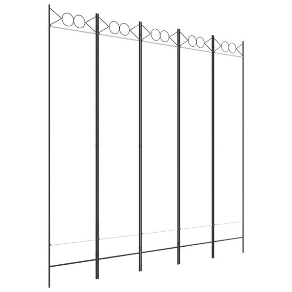 vidaXL 5-Panel Room Divider White 200x200 cm Fabric