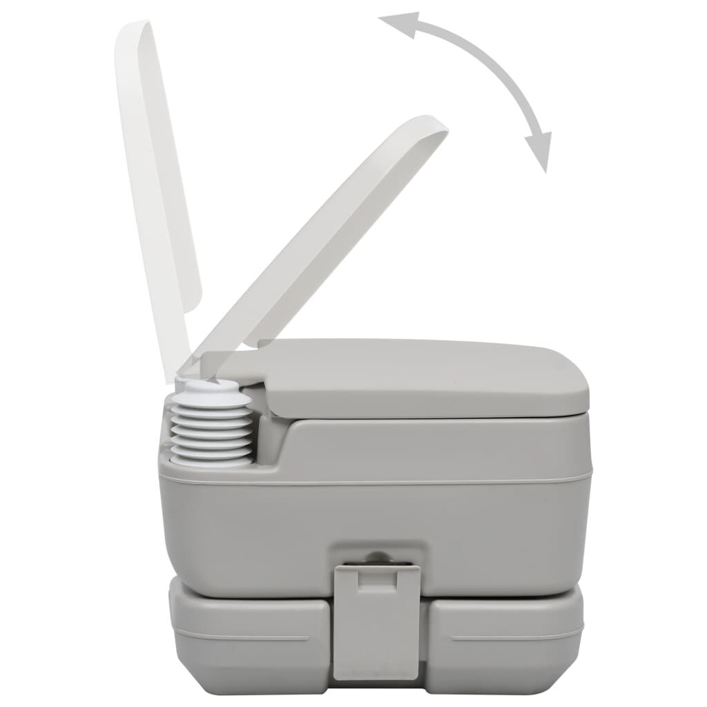 vidaXL Portable Camping Toilet Grey 10+10 L