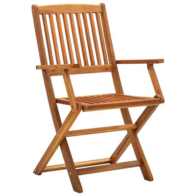 vidaXL Folding Outdoor Chairs 2 pcs Solid Acacia Wood, brown vidaXL Folding Outdoor Chairs 2 pcs Solid Acacia Wood