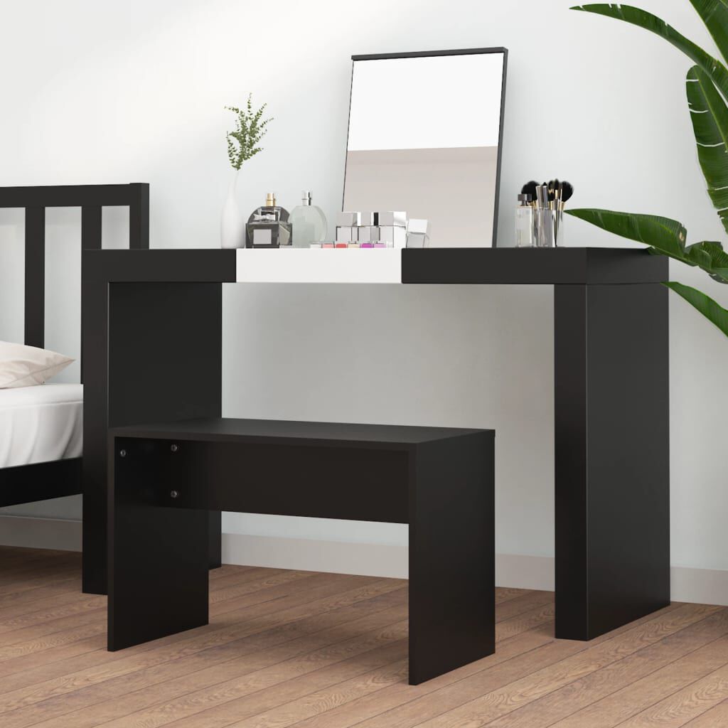 vidaXL Dressing Stool Black 70x35x45 cm Engineered Wood