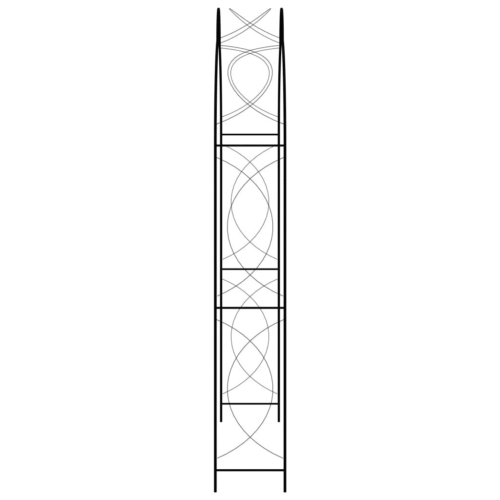 vidaXL Garden Arch Black 150x34x240 cm Iron